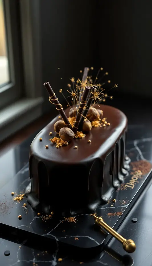 Dripping Chocolate Wand Cake with Magic Sparks