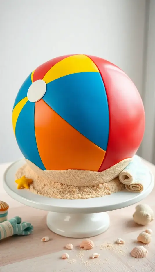 Giant Beach Ball Birthday Cake