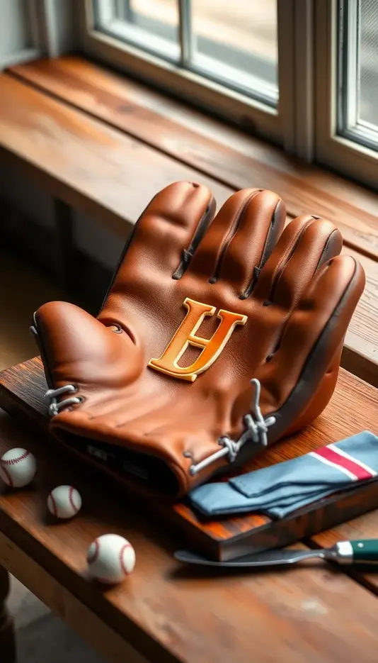Glove Cake with Team Colors and Logo