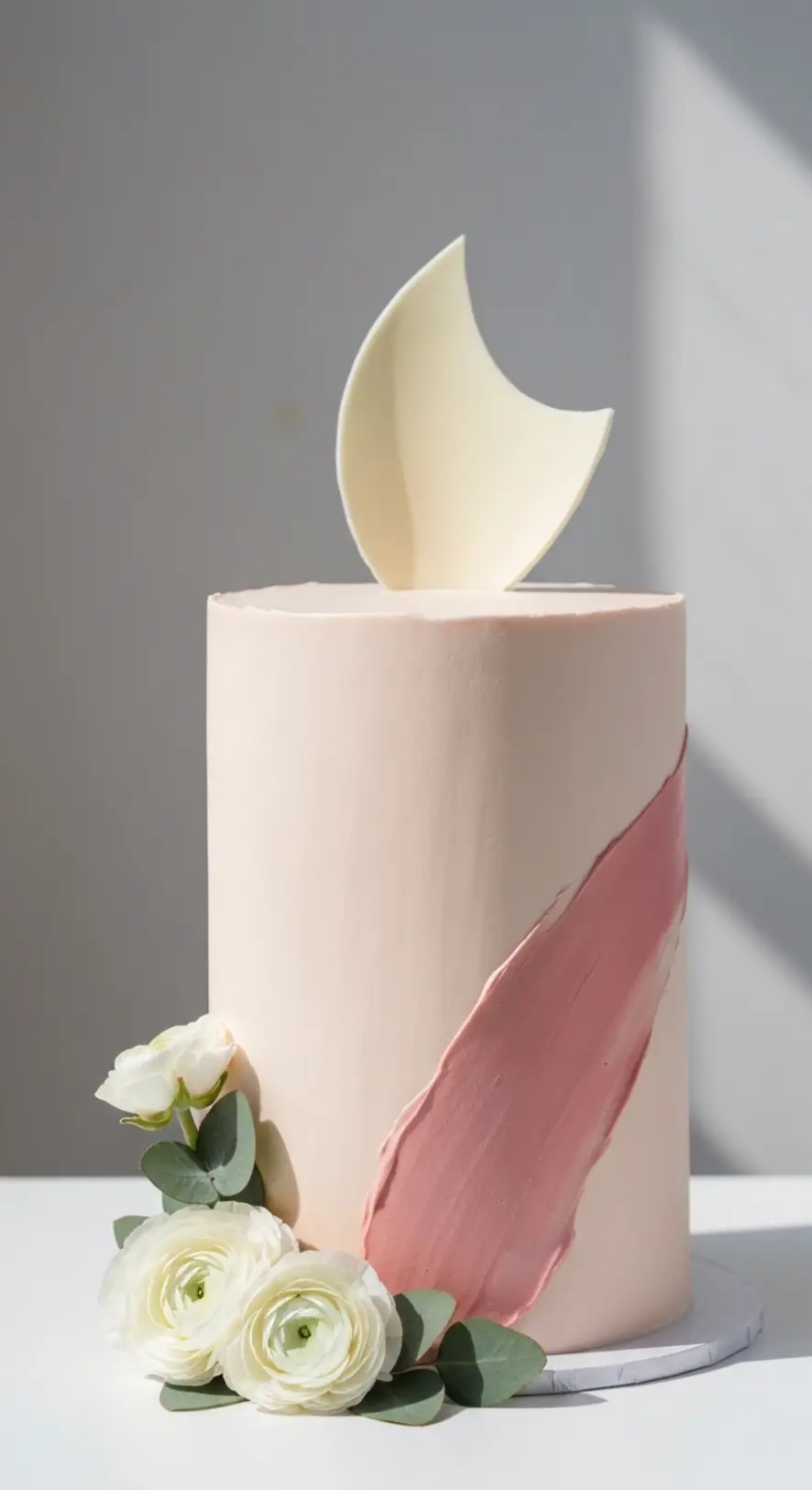 Soft Blush Monochrome Cake