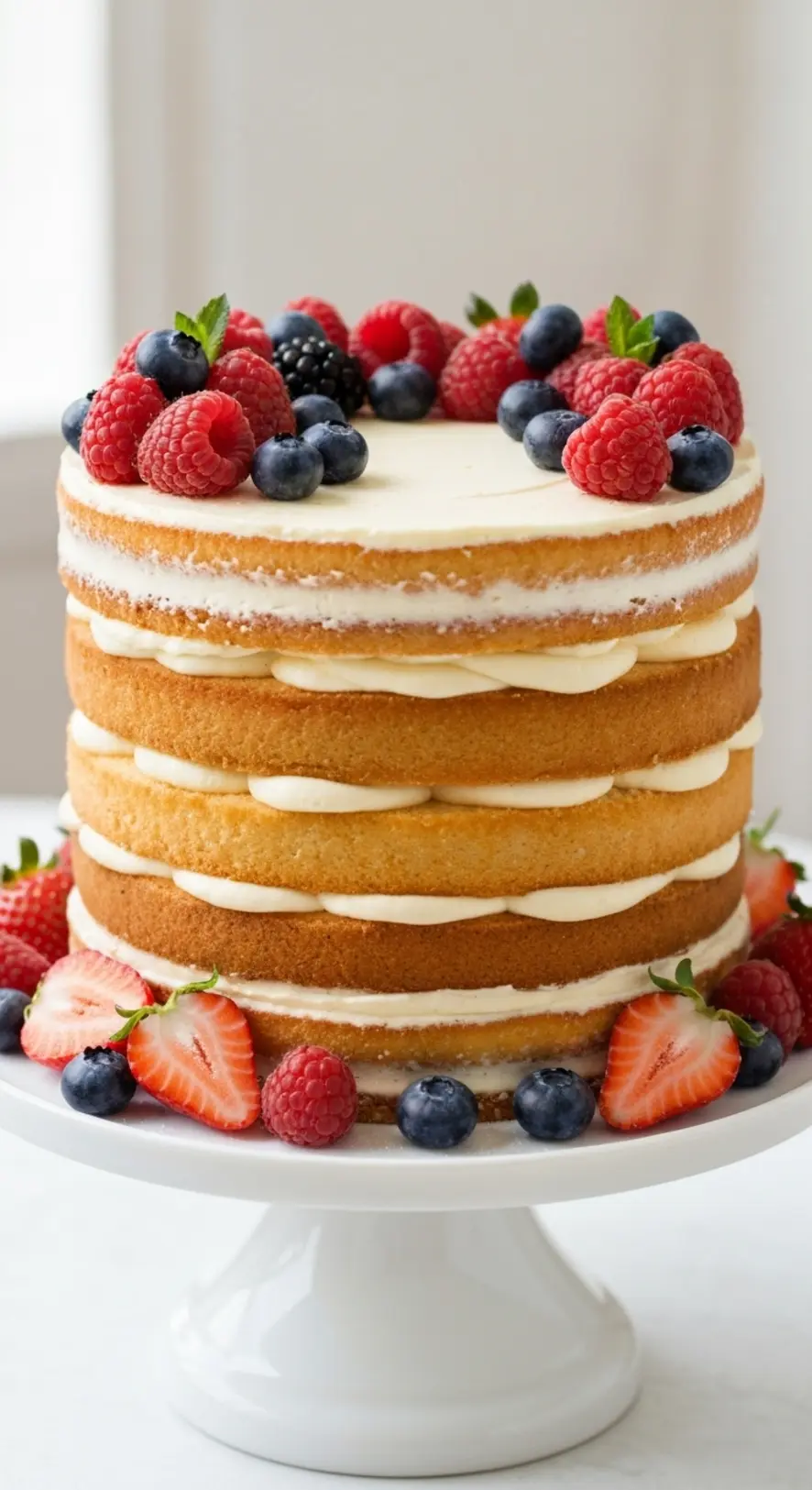 Naked Cake With Fresh Berries