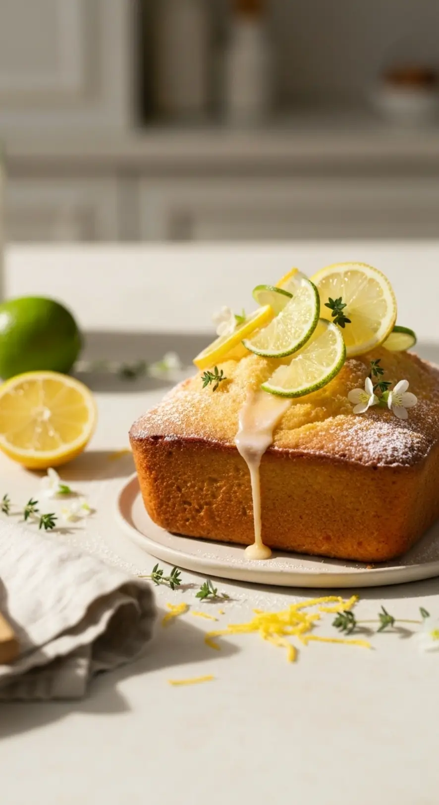 Rustic Lemon Loaf with Fresh Citrus Slices
