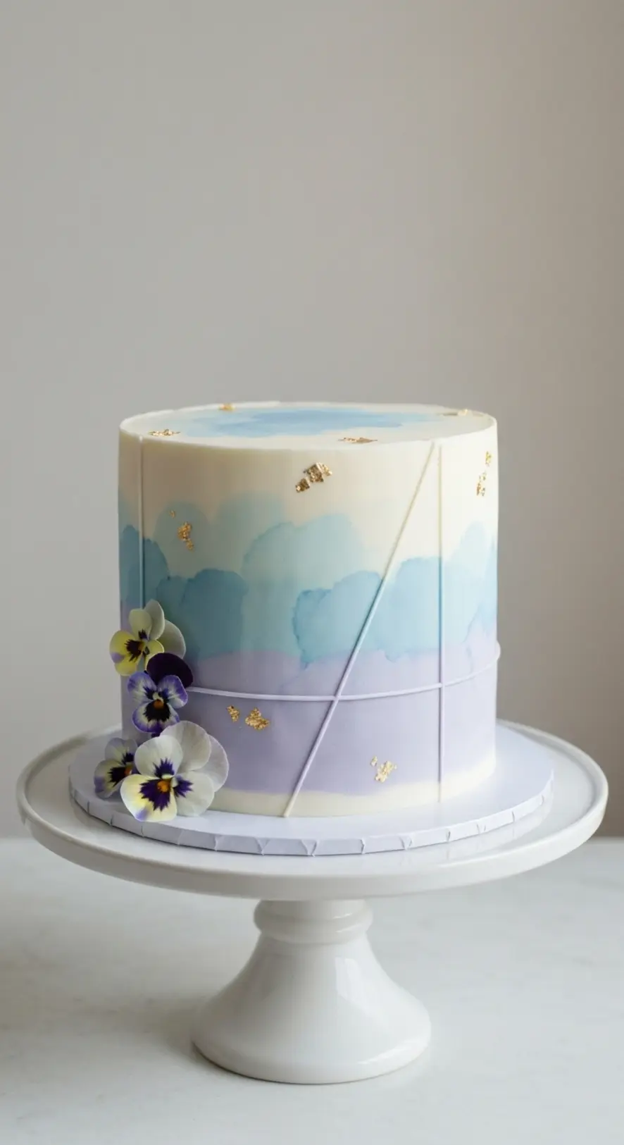 Pastel Chevron Stripe Cake