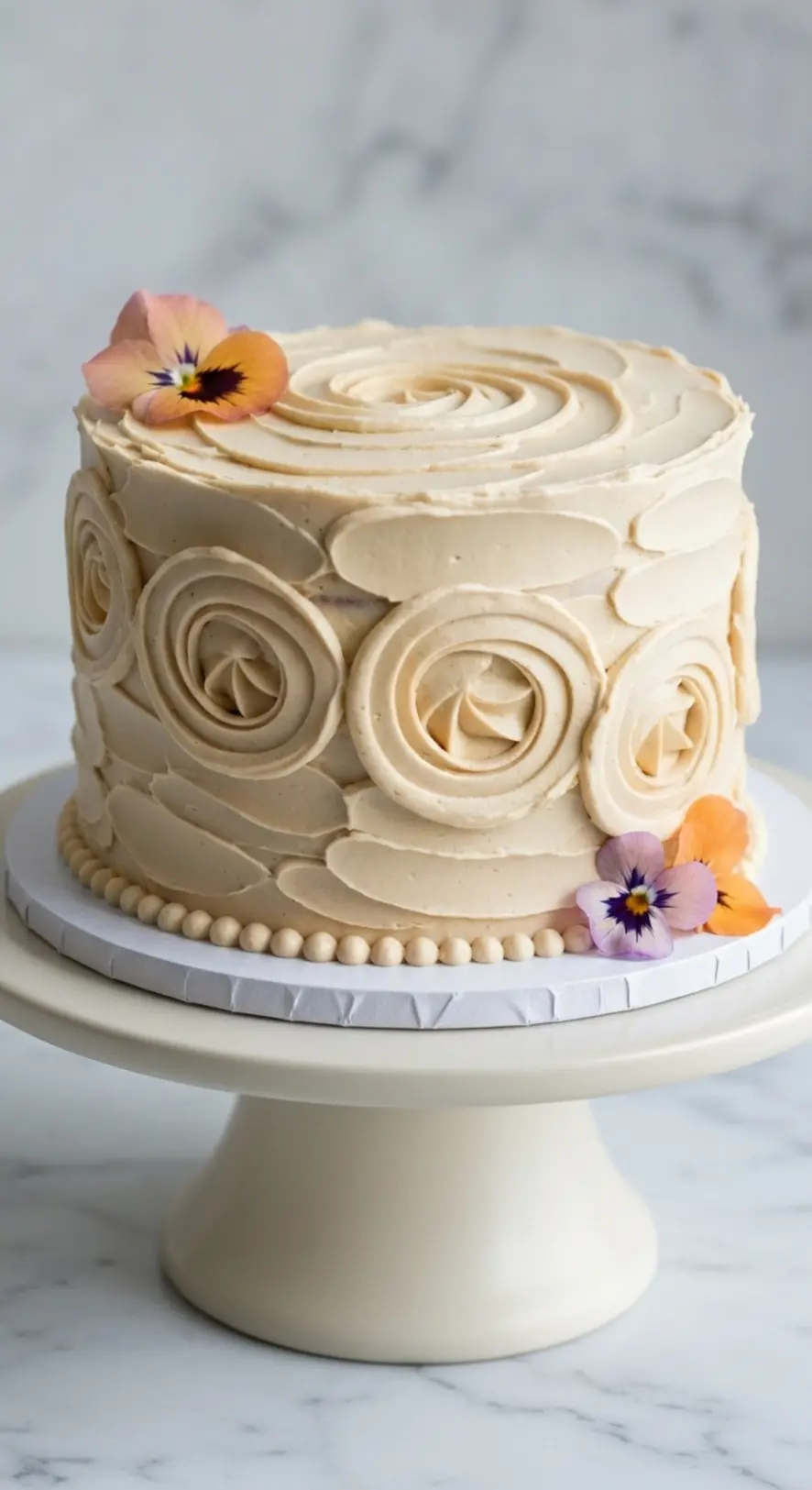 Beige Swirled Textured Buttercream