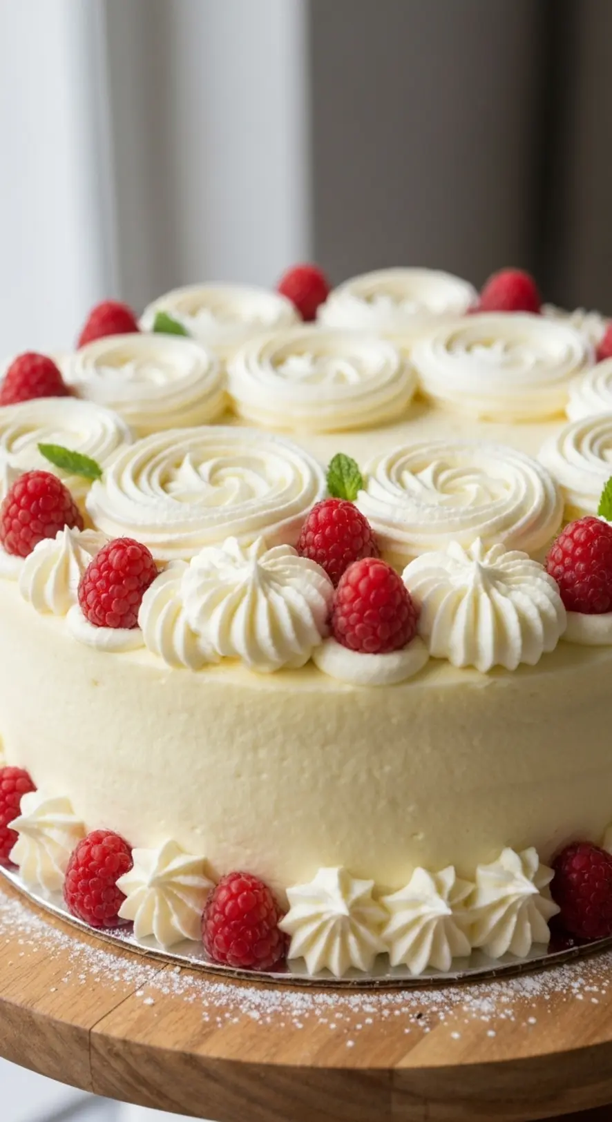Whipped Cream Rosette Swirl Cake