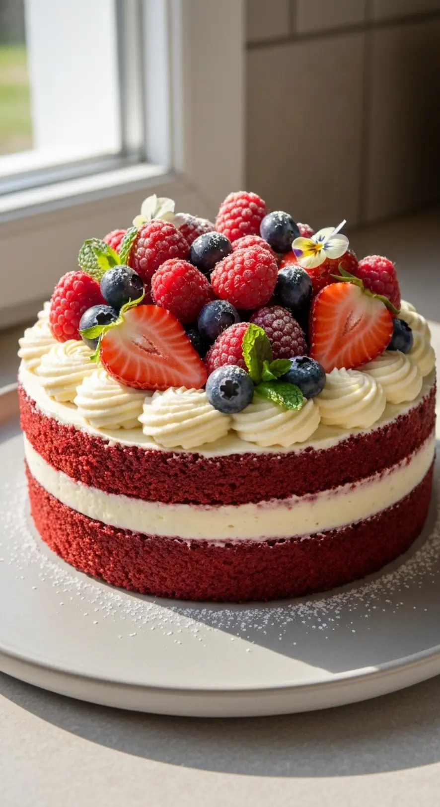 Red Velvet with Seasonal Berries