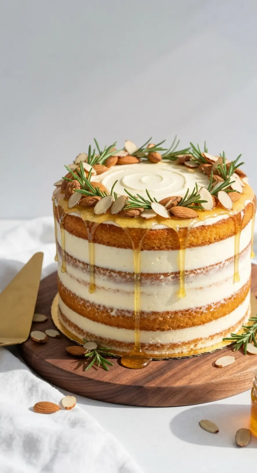 Honey Almond Cake with Rosemary Sprigs