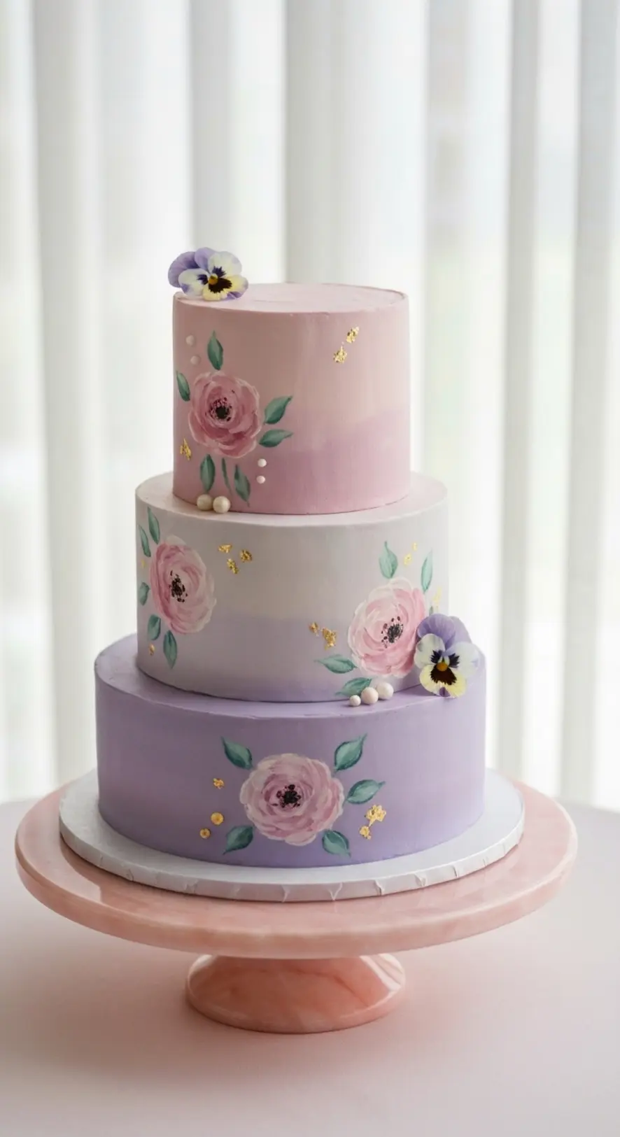 Moody Mauve Hand-Painted Florals