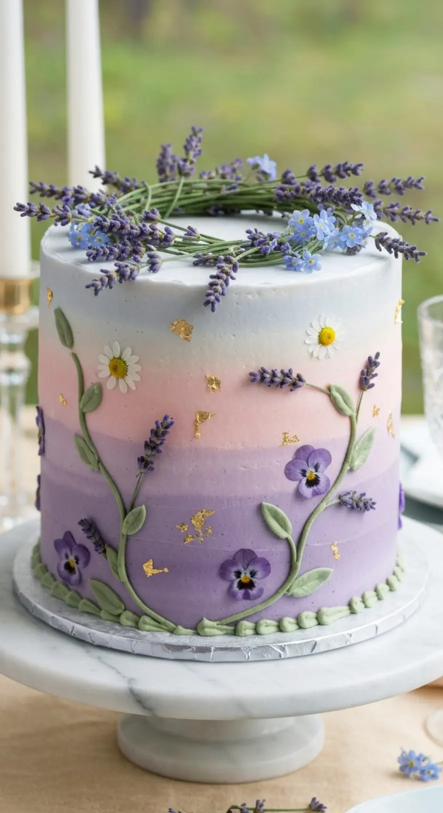 Lavender Dream With Edible Pressed Flowers