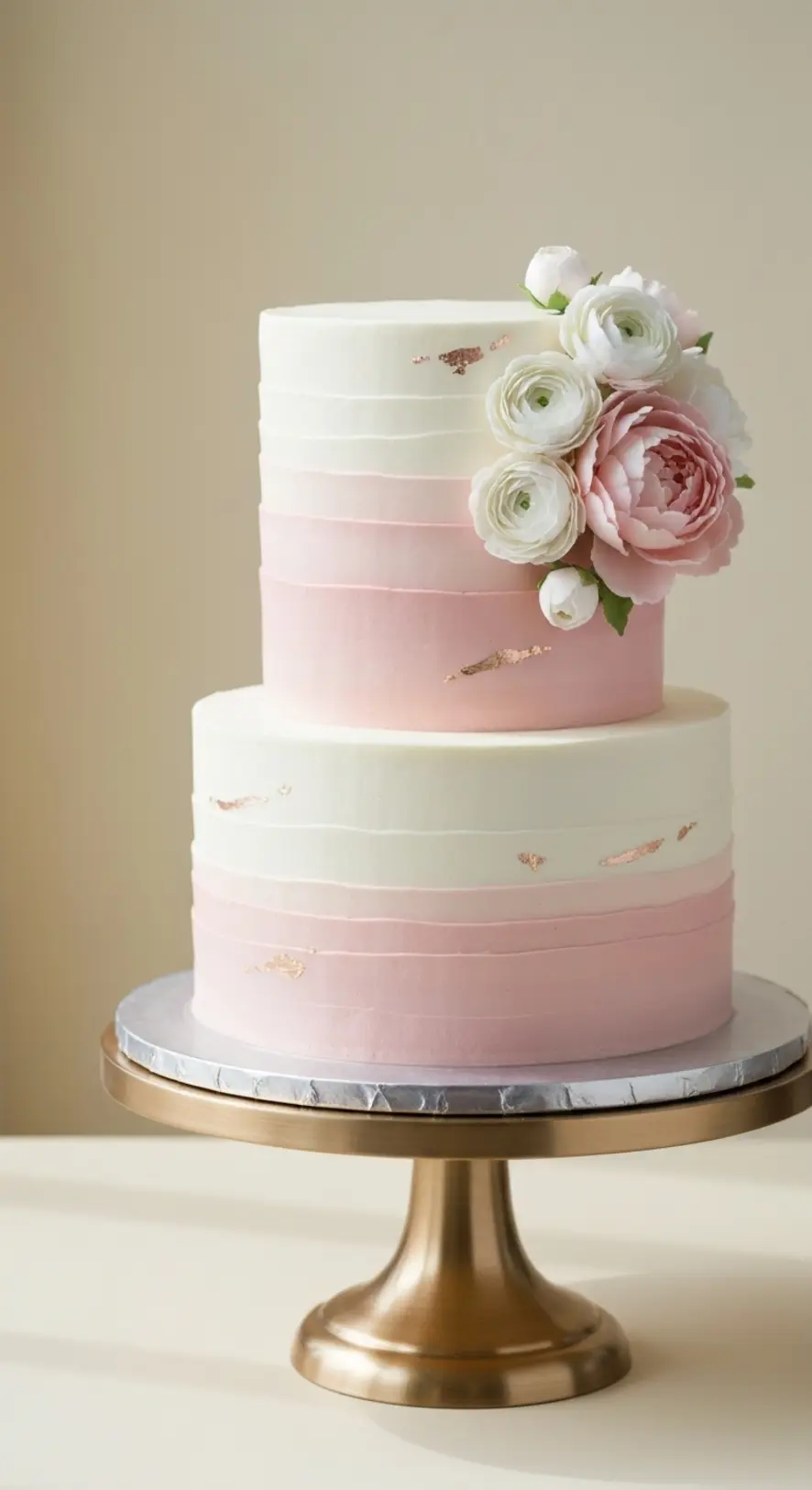 Classic White and Blush Simple Stripe