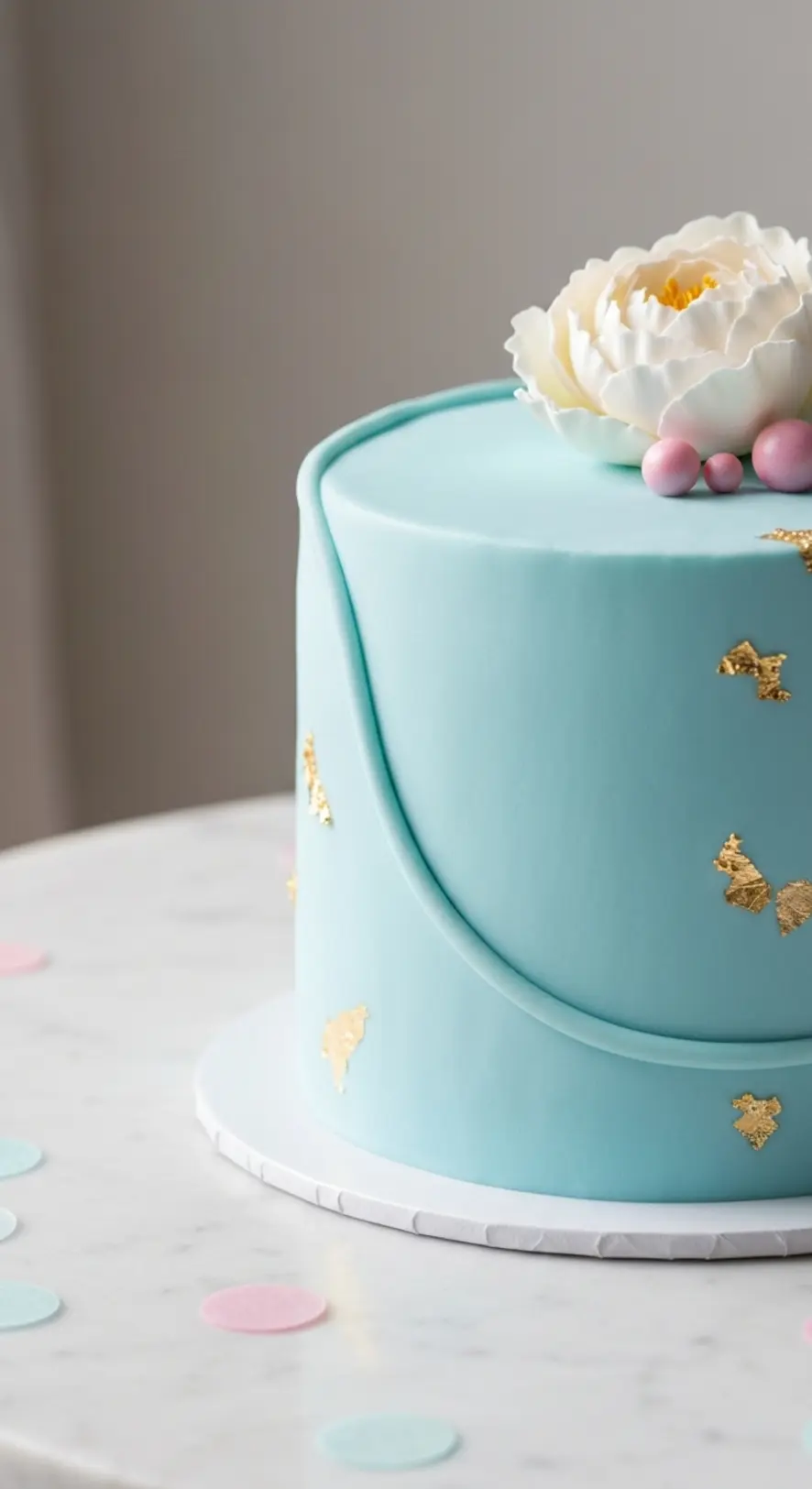Baby Blue Minimalist Cake