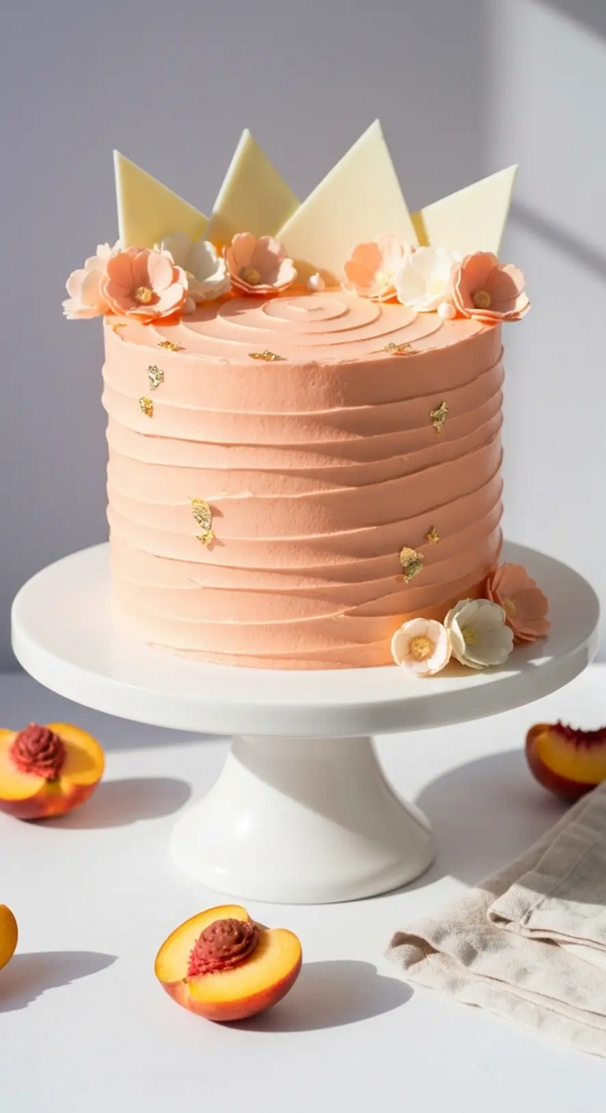Monochrome Peach Textured Cake