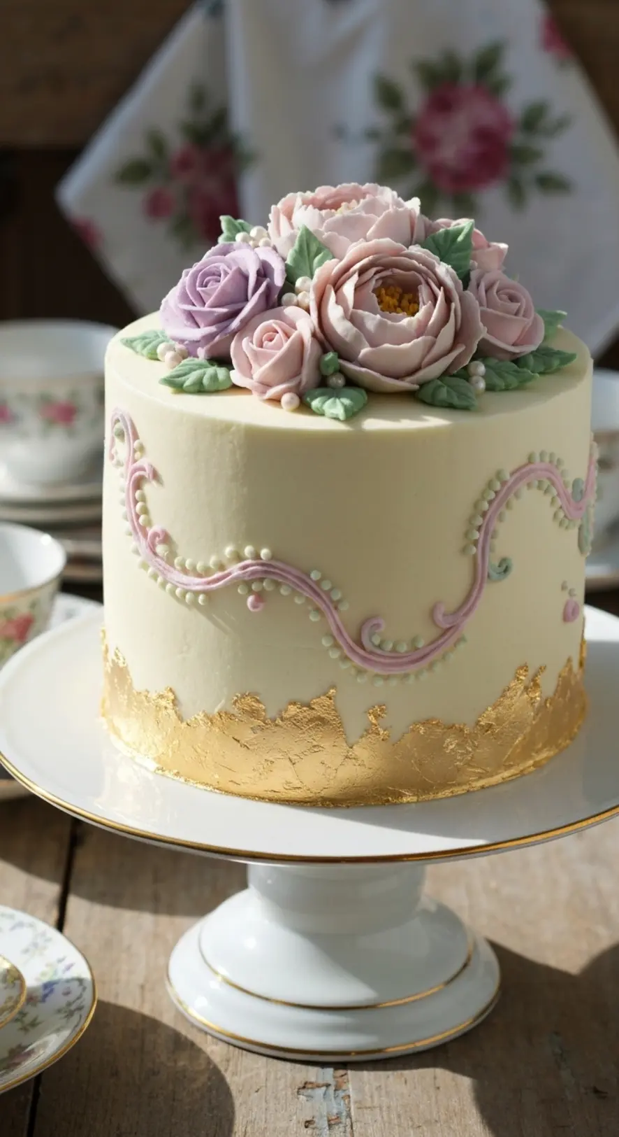 Gold-Edged Floral Delight