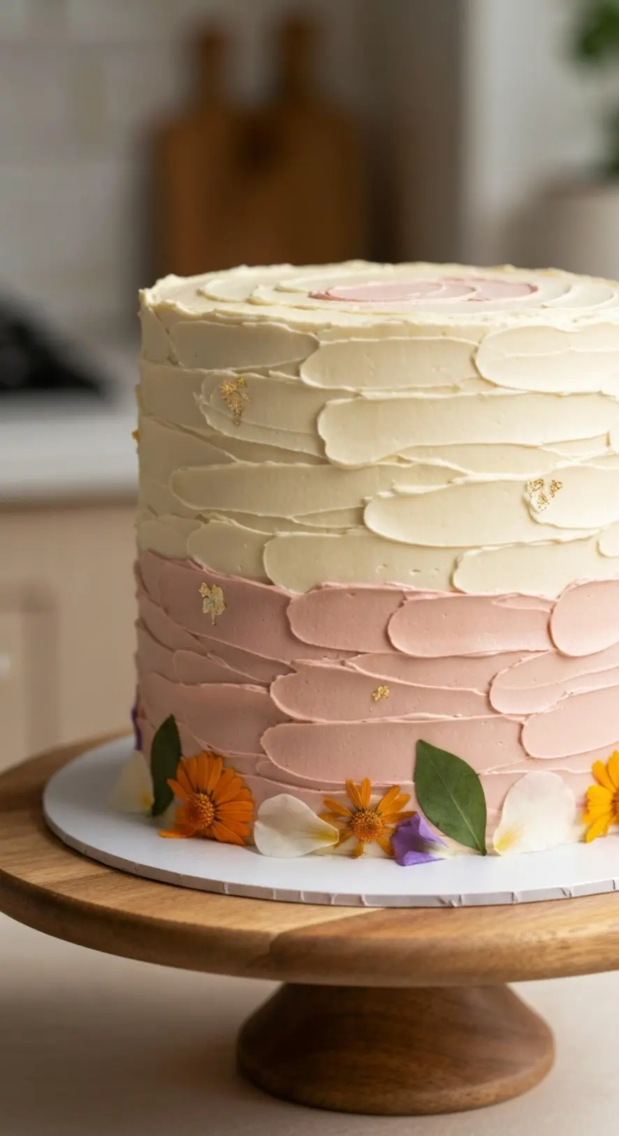 Rustic Palette Knife Wave Cake