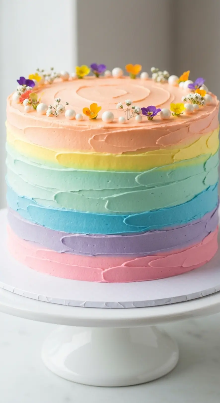 Simple Rainbow Ombre Cake