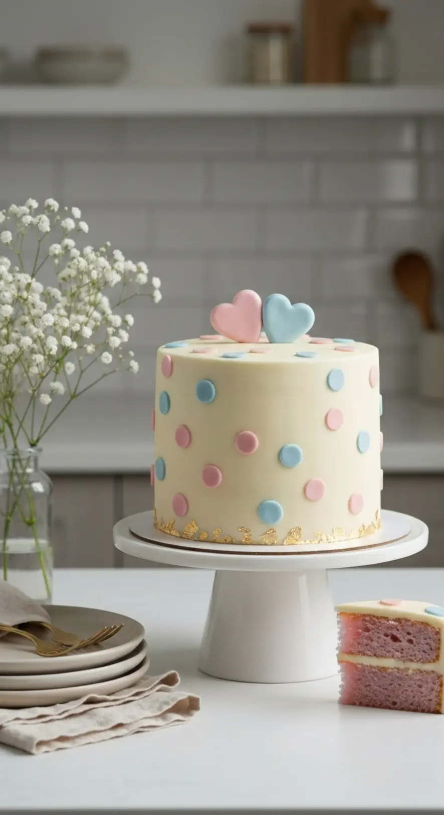 Subtle Polka Dot Design Cake