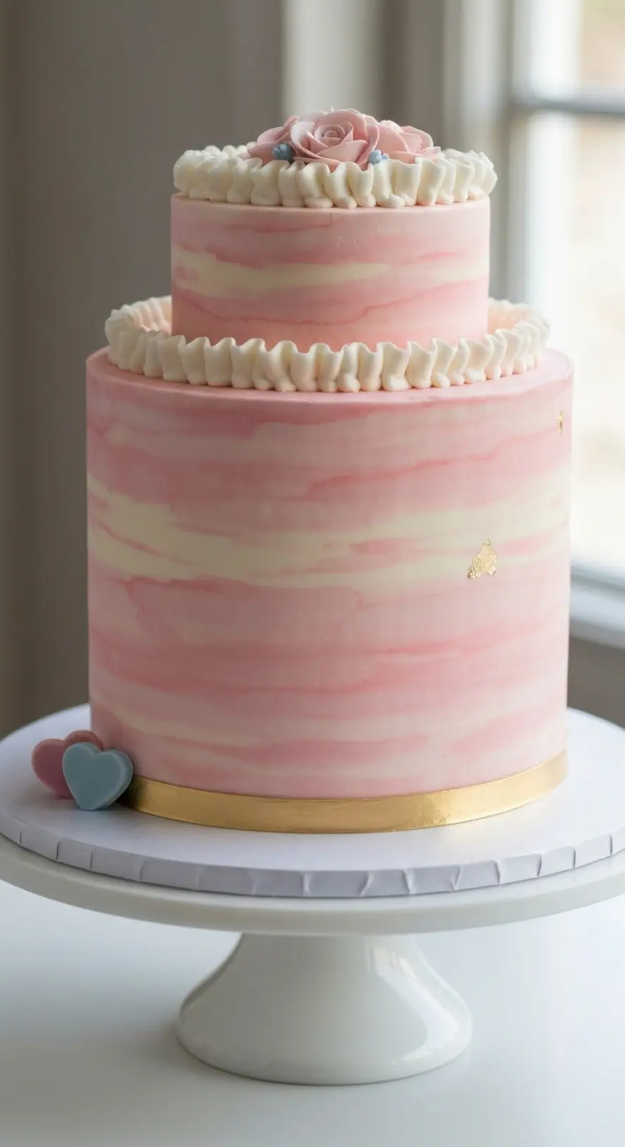 Powder Blue Ruffle Tier Cake