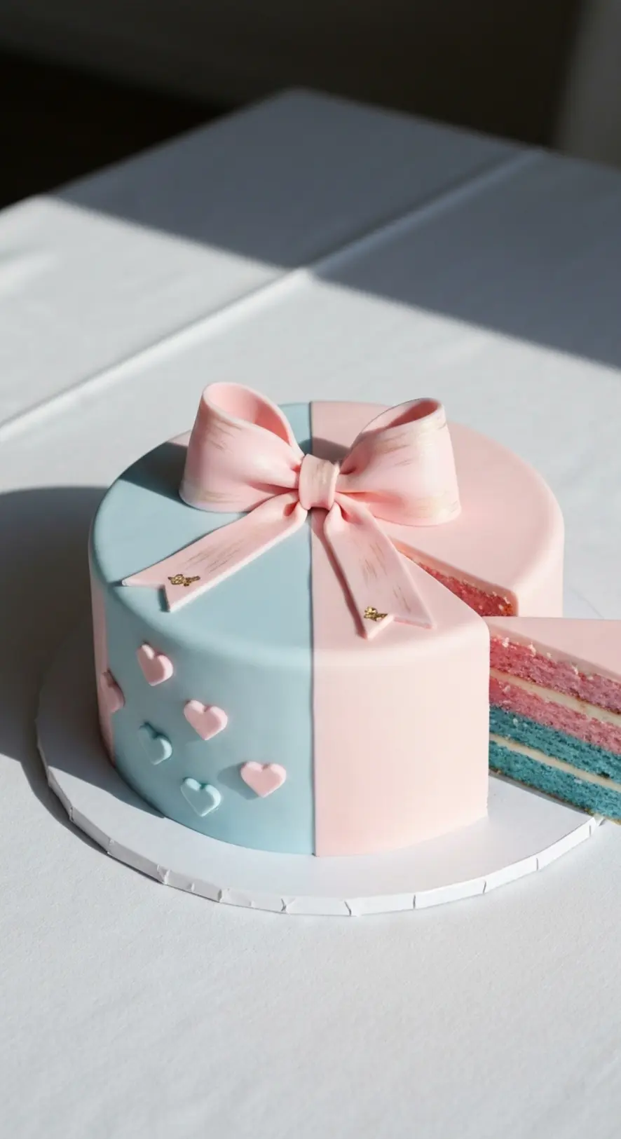 Gentle Pink and Blue Gradient Cake