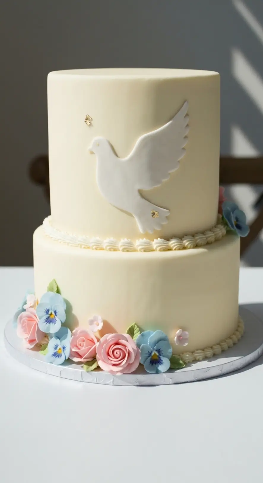 Elegant Dove Silhouette Cake