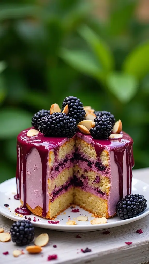 12 Refreshing Fruit Layer Cakes to Brighten Up Your Summer Parties (You’ll Love #8!) - 10. Blackberry Almond Layer Cake