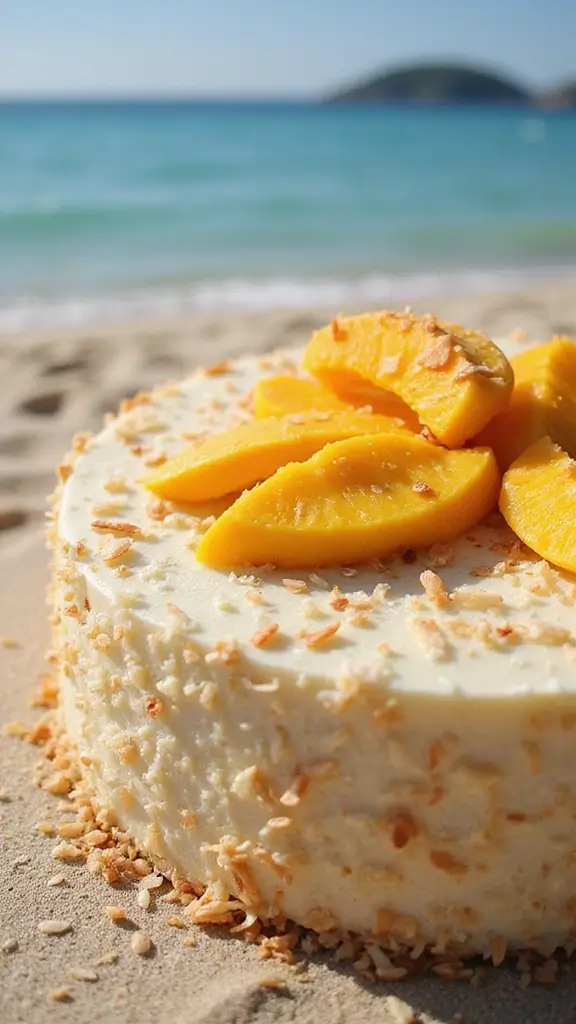 12 Refreshing Fruit Layer Cakes to Brighten Up Your Summer Parties (You’ll Love #8!) - 3. Tropical Mango Coconut Cake
